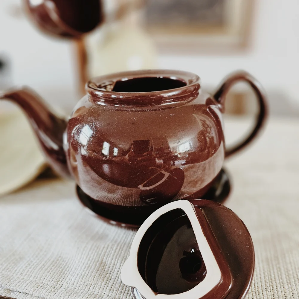 Vintage Ceramic Brown and Green Tea Set - Picture 9 of 9